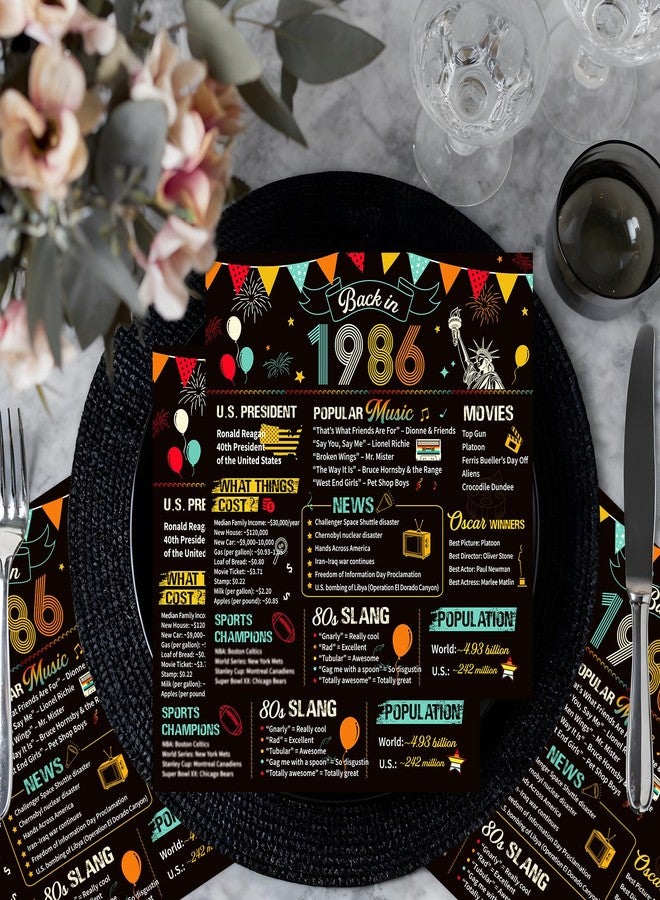 refavor Vintage 40th Birthday Napkins, 50PCS Back in 1986 Birthday Party Decorations Supplies for Men Women, Colorful Cheers to 40 Years Disposable Napkin - Image 4
